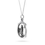 Oval Animal Totem Amulet Wicca Jewelry Howling Wolf Dangle Earrings Silver - Image 7