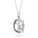 Set of 2 Werewolf Wicca Totem Moon Stars Oval Pendant Necklace Oxidized Silver - Image 6