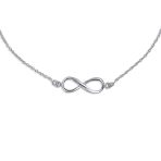 Dainty Romantic Love Knot Infinity Anklet Ankle Bracelet Sterling Silver Size 9 To 9.5 Inch - Image 2