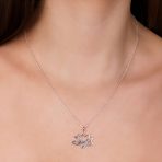 Blossom Lily Flower Lotus Pendant Necklace Sterling Silver - Image 4