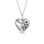 Set of 2 Pet BFF Black Enamel Paw Dangle & Heart Stud Earrings Sterling Silver - Image 3