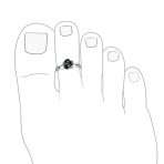 Set of 2 Daisy Flower and Black Rose Midi Band Toe Ring Oxidized Sterling Silver - Image 5
