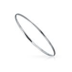 Plain Simple Bangle Bracelet Set 2-3MM Round Square Edges