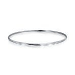 Plain Simple Bangle Bracelet Set 2-3MM Round Square Edges - Image 2