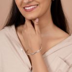 Plain Simple Bangle Bracelet Set 2-3MM Round Square Edges - Image 3