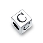Block Letter Alphabet Initial Charm Bead .925 Sterling Silver For European Bracelet - Image 3