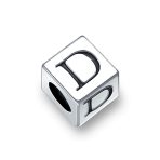 Block Letter Alphabet Initial Charm Bead .925 Sterling Silver For European Bracelet - Image 4
