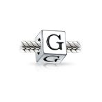 Block Letter Alphabet Initial Charm Bead .925 Sterling Silver For European Bracelet - Image 22