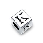 Block Letter Alphabet Initial Charm Bead .925 Sterling Silver For European Bracelet - Image 9