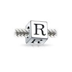 Block Letter Alphabet Initial Charm Bead .925 Sterling Silver For European Bracelet - Image 29