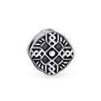 Religious Celtic Trinity Cross Charm Bead Oxidized .925 Sterling Silver Fits European Bracelet