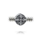 Religious Celtic Trinity Cross Charm Bead Oxidized .925 Sterling Silver Fits European Bracelet - Image 2