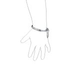 Small Wrist 5" Stackable Dome Bangle Bracelet with Safety Chain, Sterling Silver - Image 4