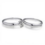 Set of 2 Small Dome Cuff Bangle Bracelet with Chain Sterling Silver 5 Inch - Image 2