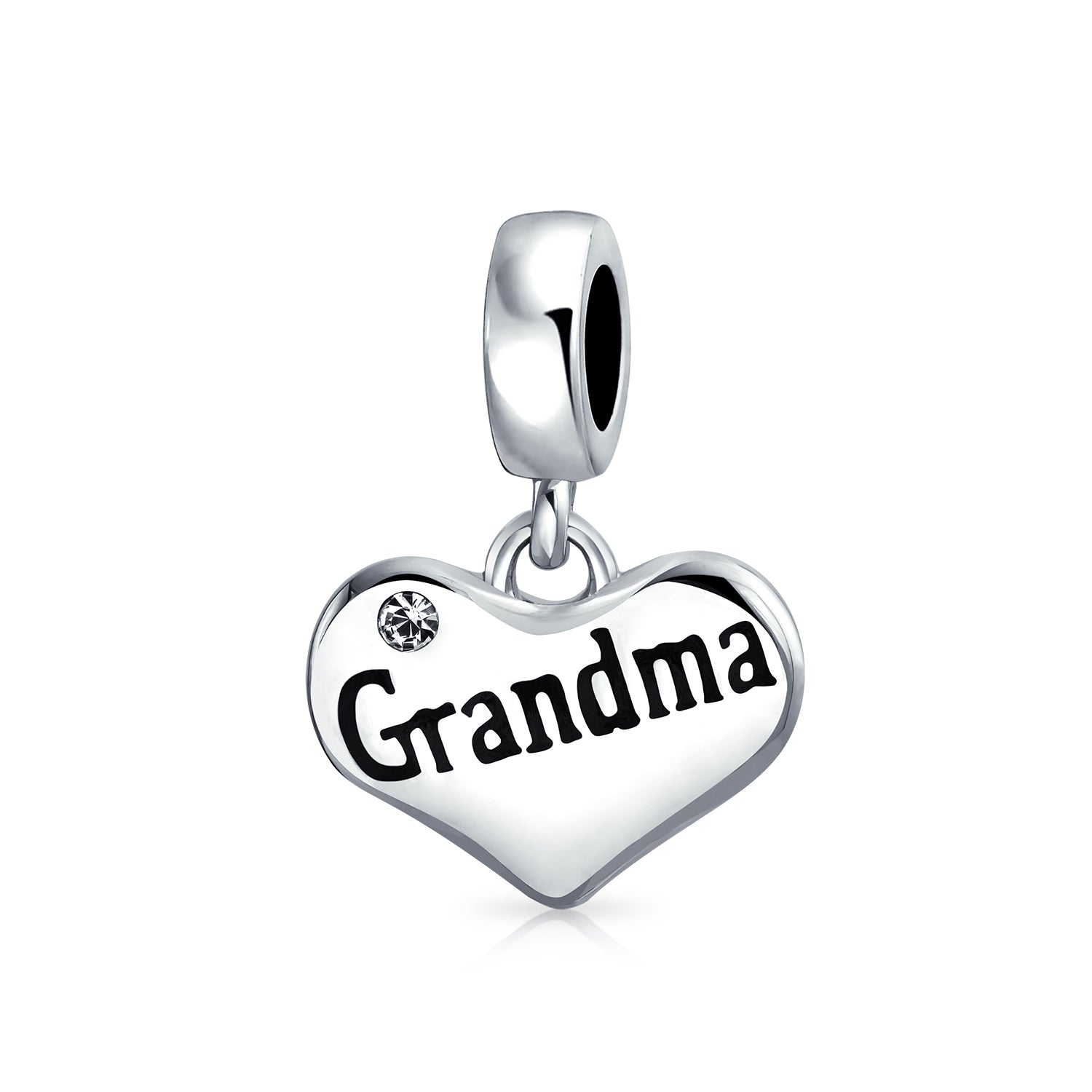 sterling-silver-cz-grandma-bead_pbx-hsd-188-az_1 Grandma Heart Dangle Charm Bead for Grandmother Crystal Accent Sterling Silver - Image 1