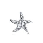 Nautical Beach Small Starfish Pave CZ Pendant Necklace Sterling Silver 0.55 Inch - Image 2