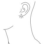 Goth Spike Arrow Earring Jacket with CZ Black 14k Gold Plated Sterling Silver - Image 5