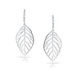 Tribal Boho Lightweight Leaf Feather Dangle Earrings  Sterling Silver Jewelry - Image 3