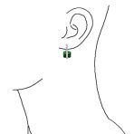 Set of 2 Art Deco Multicolor Square CZ Dangle Chandelier Earrings Silver Plated - Image 12