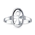 Religious Eternal Key Of Life Ankh Cross Silver Ring Sterling Signet .925 Sterling Silver - Image 11