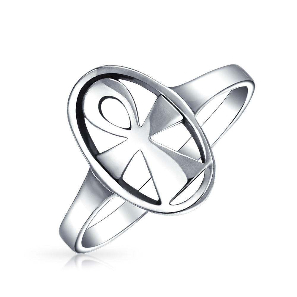 sterling-silver-egyptian-ankh-ring_sstr-r3376_1 Religious Eternal Key Of Life Ankh Cross Silver Ring Sterling Signet .925 Sterling Silver - Image 1