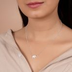 Simple Lucky Elephant Pendant Necklace in Sterling Silver for Good Luck - Image 2