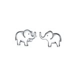 Wise Elephant Stud Earrings in Sterling Silver for Zoo Animal Lovers