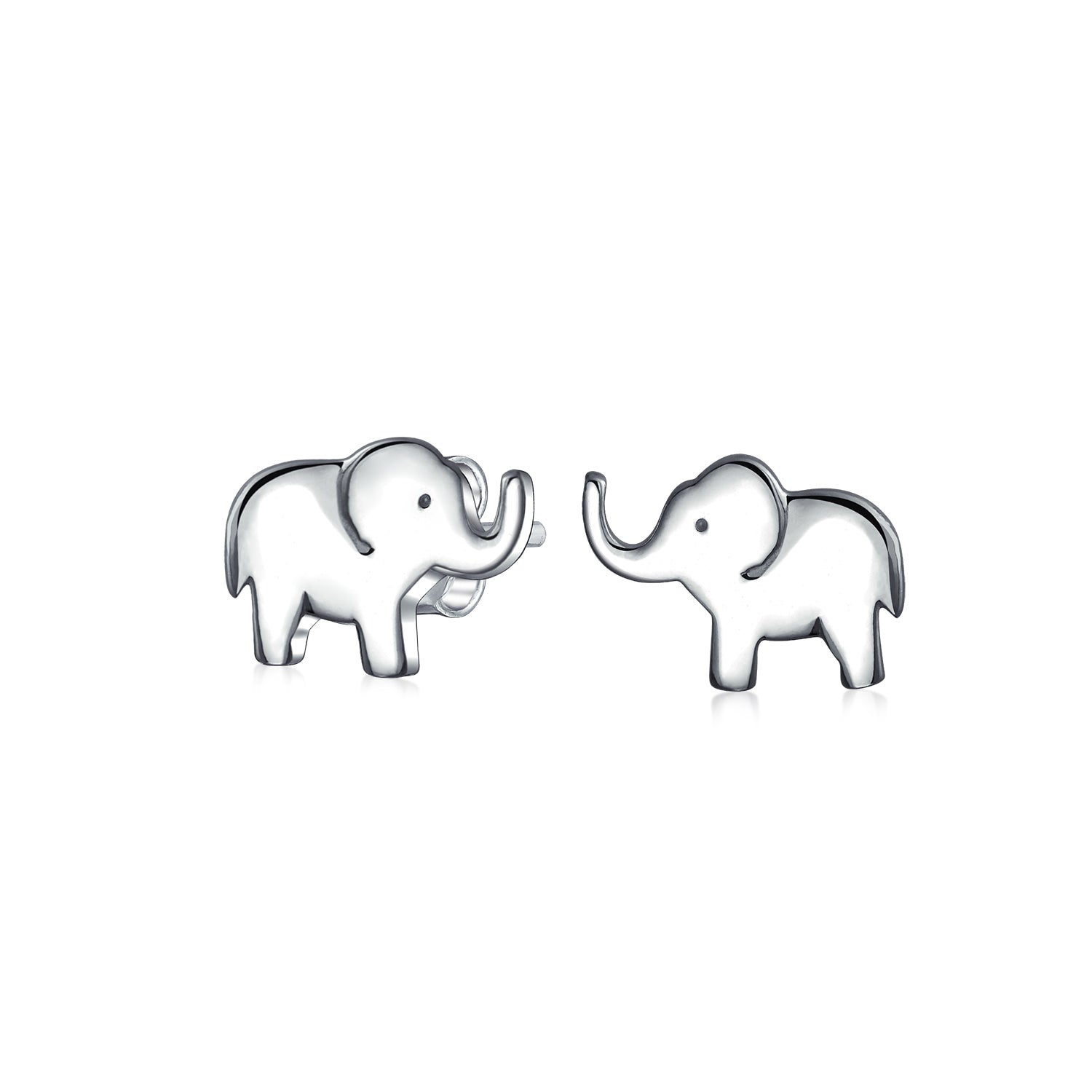 sterling-silver-elephant-studs-earring-srn-s122075e-az_1 Wise Elephant Stud Earrings in Sterling Silver for Zoo Animal Lovers - Image 1