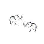 Wise Elephant Stud Earrings in Sterling Silver for Zoo Animal Lovers - Image 2