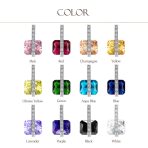 Set of 2 Art Deco Multicolor Square CZ Dangle Chandelier Earrings Silver Plated - Image 18