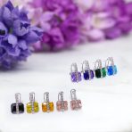 Set of 2 Art Deco Multicolor Square CZ Dangle Chandelier Earrings Silver Plated - Image 21