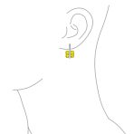 Set of 2 Art Deco Multicolor Square CZ Dangle Chandelier Earrings Silver Plated - Image 10