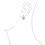 Set of 2 Art Deco Multicolor Square CZ Dangle Chandelier Earrings Silver Plated - Image 11