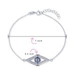 Delicate Protect Evil Eye Charm Bracelet CZ Rose Gold Plated .925 Silver - Image 5