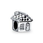 New Homeowner House Charm Bead Oxidized .925 Sterling Silver Fits European Bracelet