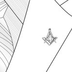 Freemasons Masonic Compass Brooche Pin Men Sterling Silver - Image 3