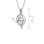 Bridal Necklace Teardrop Pearl Birdcage Pendant in Sterling Silver for Weddings - Image 3