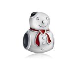 Winter Wonderland Christmas Charm Bead Snowman for European Bracelet Silver