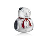 Winter Wonderland Christmas Charm Bead Snowman for European Bracelet Silver