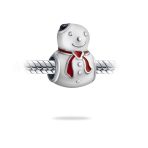 Winter Wonderland Christmas Charm Bead Snowman for European Bracelet Silver - Image 2