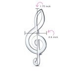 Large Classic Musician Treble G Clef Music Note Brooch Pin Sterling Silver - Image 4