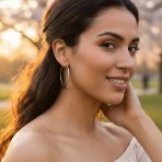 Boho Hammered Flat Hoop Huggie Earrings in Silver 1.5 Inch - Image 3