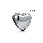 Set of 2 Simple Puff Heart Bead Charm Sterling Silver for European Bracelet - Image 3