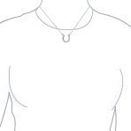 CZ Pave Cubic Zirconia Horseshoe Pendant Necklace 14K Gold Plated Silver - Image 5