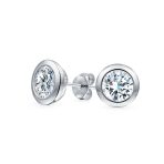 Bezel Set CZ Open Heart Tennis Bracelet & Stud Earrings Set Sterling Silver - Image 6