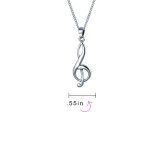 Singer Musician Treble Clef Music Note Pendant Necklace .925 Sterling Silver - Image 5