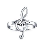 Musicians Treble Clef Music Note Signet Ring Oxidized .925 Sterling Silver - Image 2