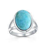 Oval Cabochon Moonstone Silver Ring with Split Shank Boho Statement Design - Image 2