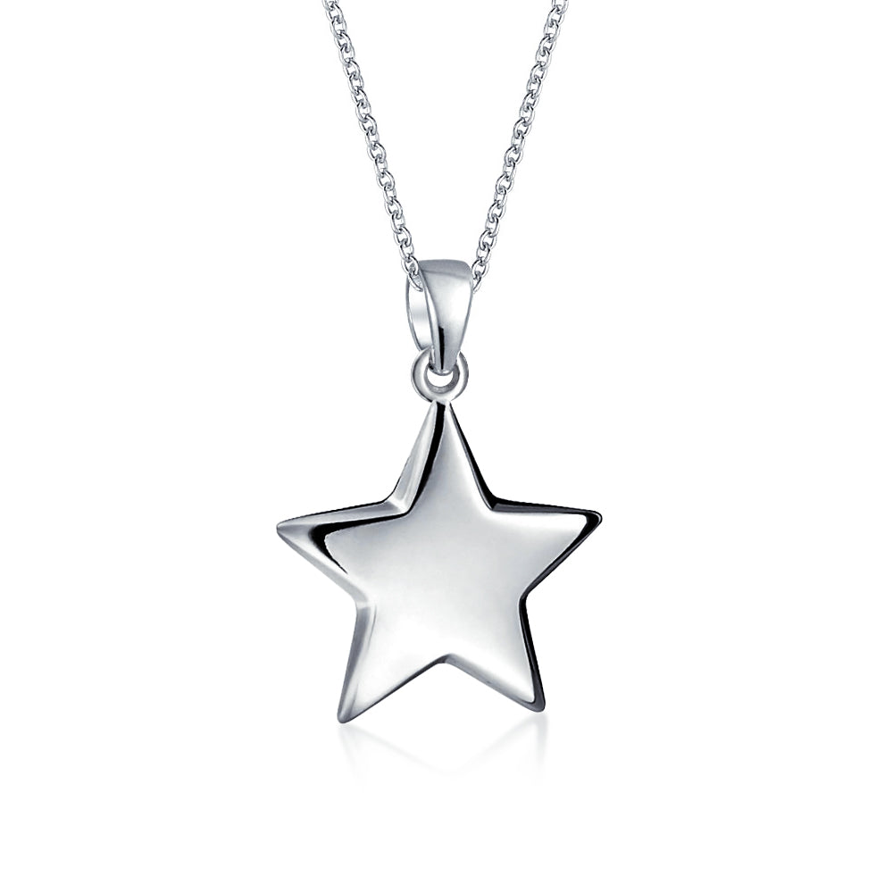 sterling-silver-patriotic-star-pendant_n-pd450-az_1_37cd2a75-6c6d-4b98-85bc-151991c8ed96 Patriotic Celestial Rock Star Dangling Puff Star Pendant Necklace Sterling Silver - Image 1