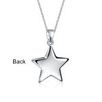 Patriotic Celestial Rock Star Dangling Puff Star Pendant Necklace Sterling Silver - Image 5